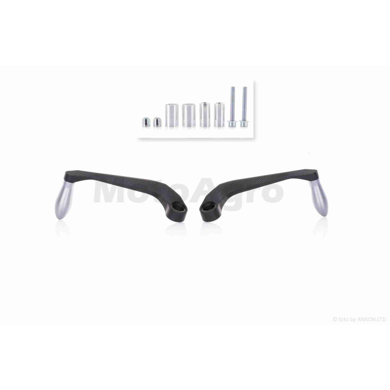 Захист рук на кермо (пара)  мото  CNC  "LIPAI"  (#JZ-A001, чорно-сріблястий)