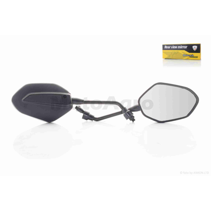 Дзеркала  M10  R+R  шестикутні, чорні  #X-1  "5FX"