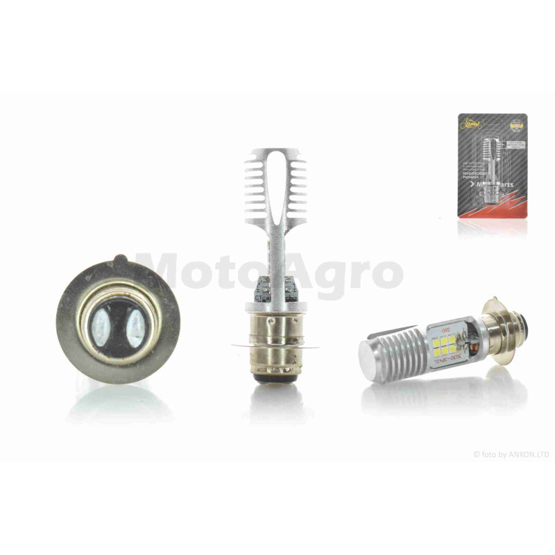 Лампа фари діодна  P15D-25-1 12V 35/35W  1 вус, 12 кристалів  "LIPAI"