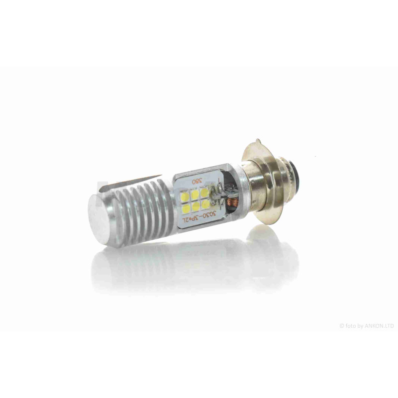Лампа фари діодна  P15D-25-1 12V 35/35W  1 вус, 12 кристалів  "LIPAI"