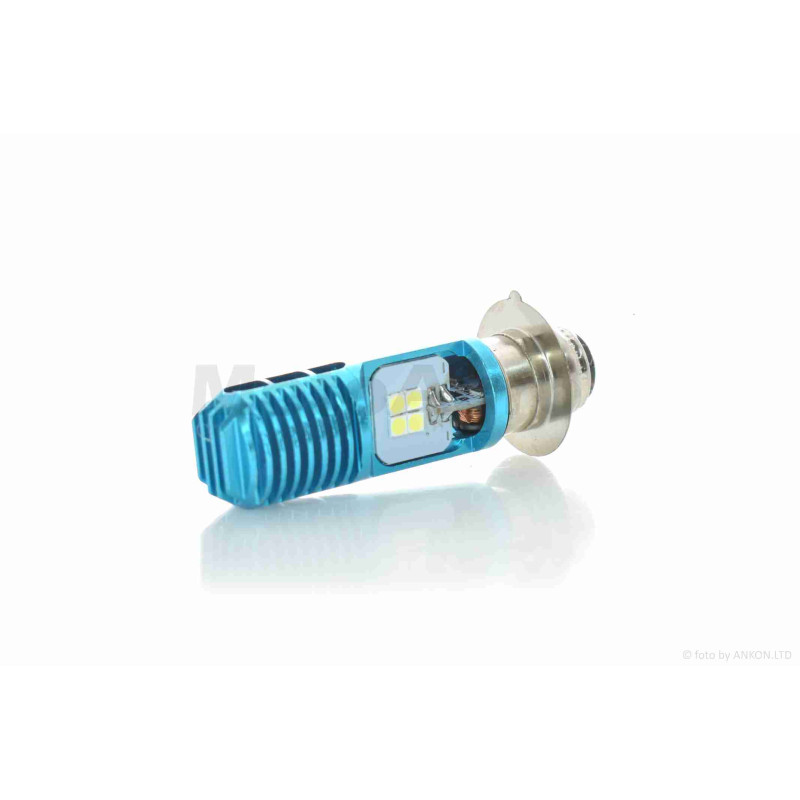 Лампа фари діодна  P15D-25-1 12V 35/35W  1 вус, 8 кристалів  "LIPAI"