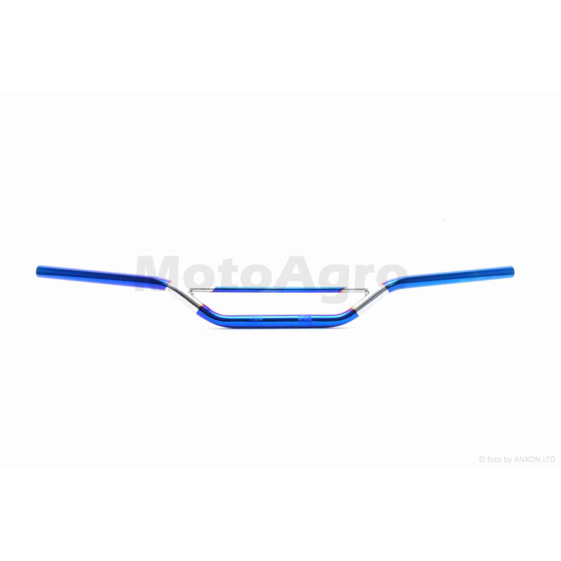 Кермо мото  d22‑22‑22, L800, h80  сталь +перемичка  "JSBM"  (#Plasma, синій/хром)