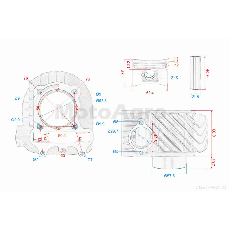 ЦПГ ARN 4T 125 (153QMI) 52.4mm p-15 h-69 "LIPAI" (клас A)