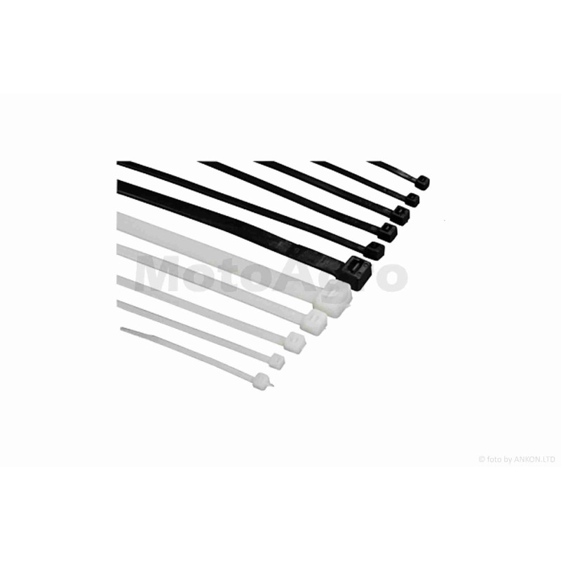 Стяжки нейлонові (хомути)  4-150mm, 100шт, білі