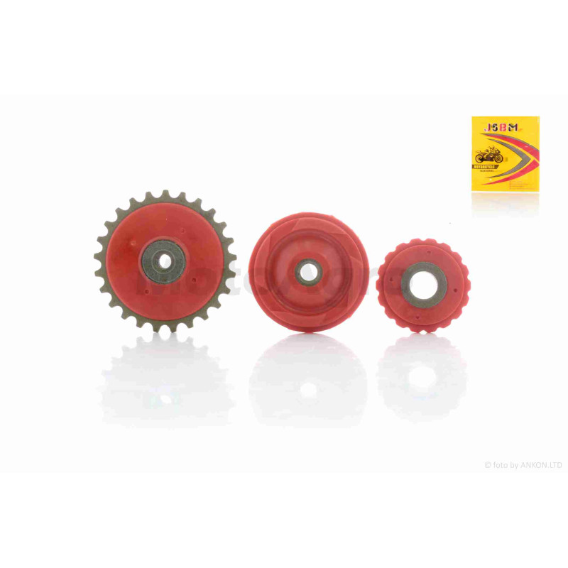 Ремкомплект ГРМ  Delta, Alpha, Active 110  3 ролики  (червоні)