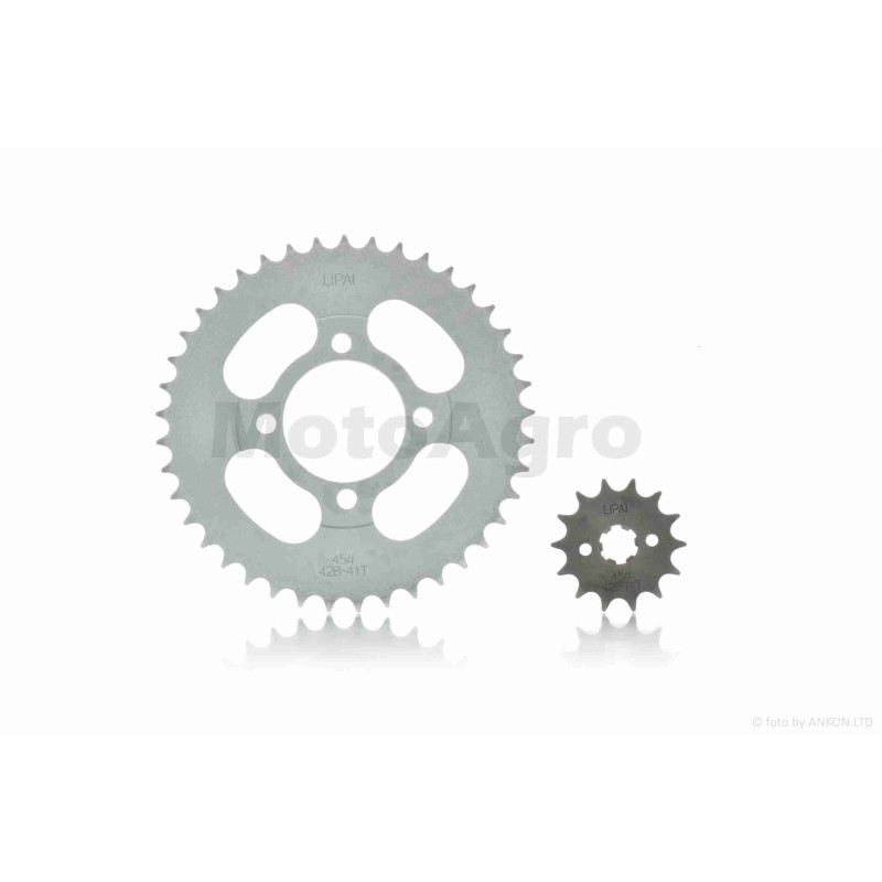 Зірки трансмісії  пара  Delta  428-14/41  +ланцюг  116L  "LIPAI"  (SILVER)