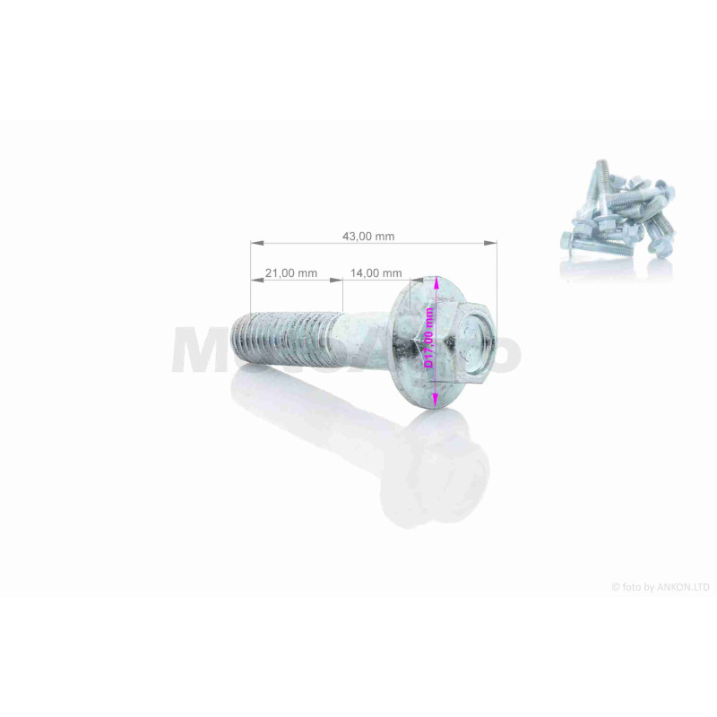 Болт із фланцем  M8  L35  (10шт, хром)