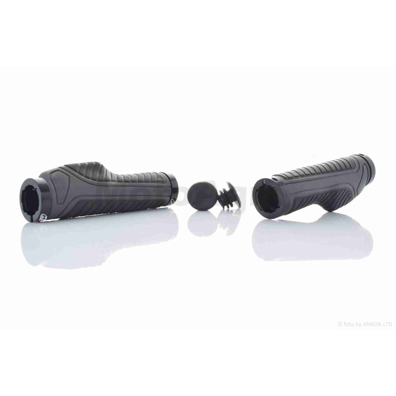 Грипси (ручки керма)  вело, чорно/сірі  #BT-015