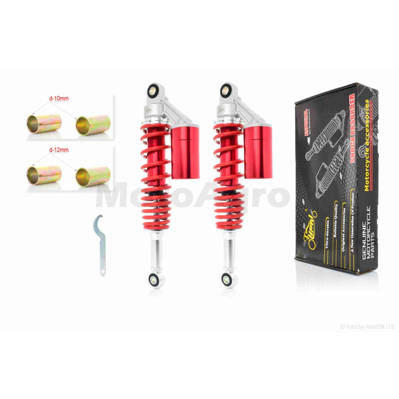 Амортизатори задні  Delta  345mm, газомасляні, з підкачкою  "LIPAI"  (червоні)