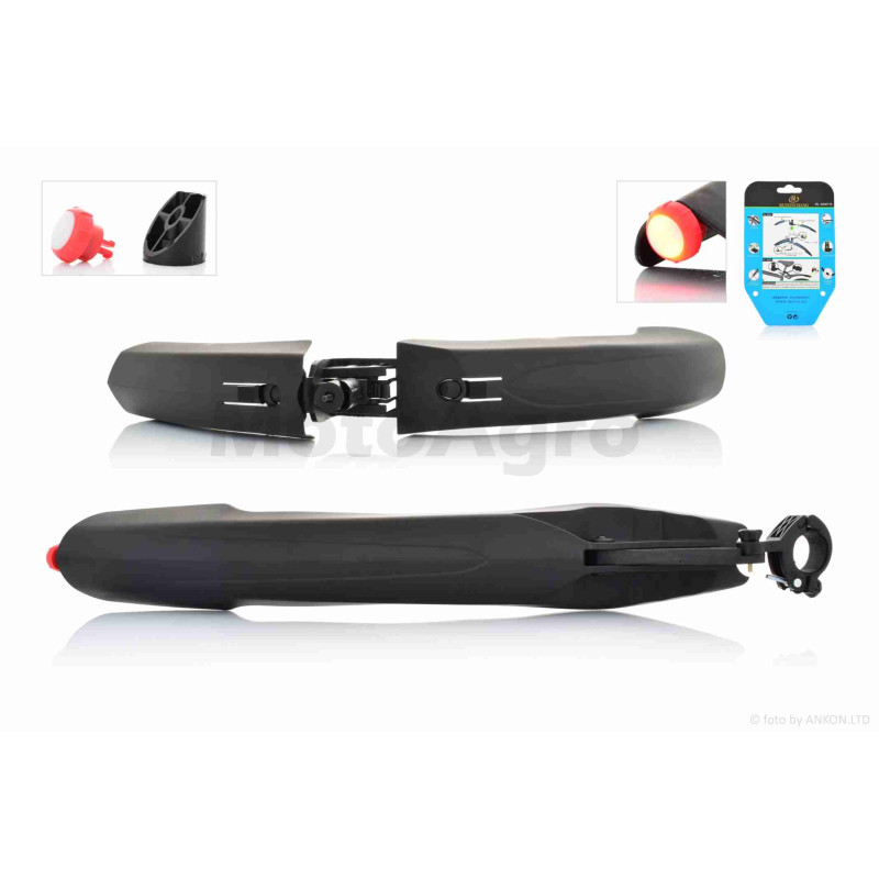 Крила бризковики вело пластмас, чорні #DNB-017 #RL-666F/R +габарит