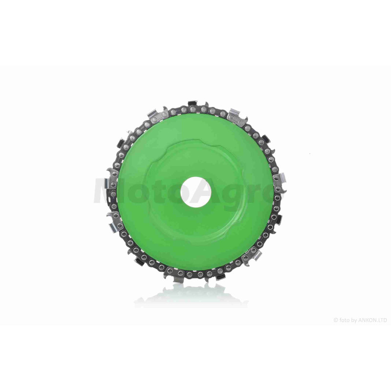 Ніж коси кущоріз із ланцюгом 3/8, круглий, зелений