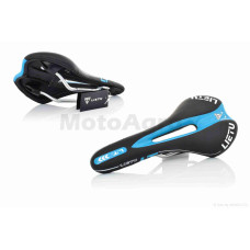 Седло на велосипед спортивное с вентиляцией черно-синее ZD-023 "LIETU"