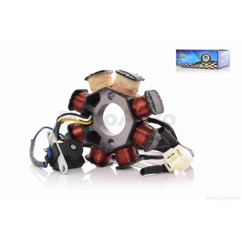 Генератор (статор)  GY6 50  6+2, 4 контакти, вертикальне кріплення  "LIPAI"