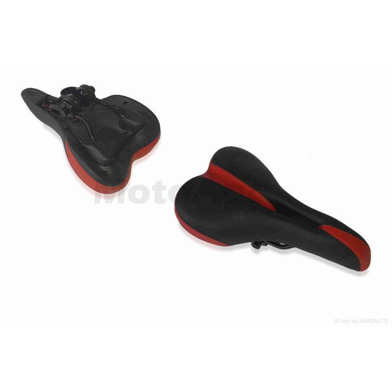 Сідло вело  спортивне з вентиляцією, чорно-червоне  #SD-7100A