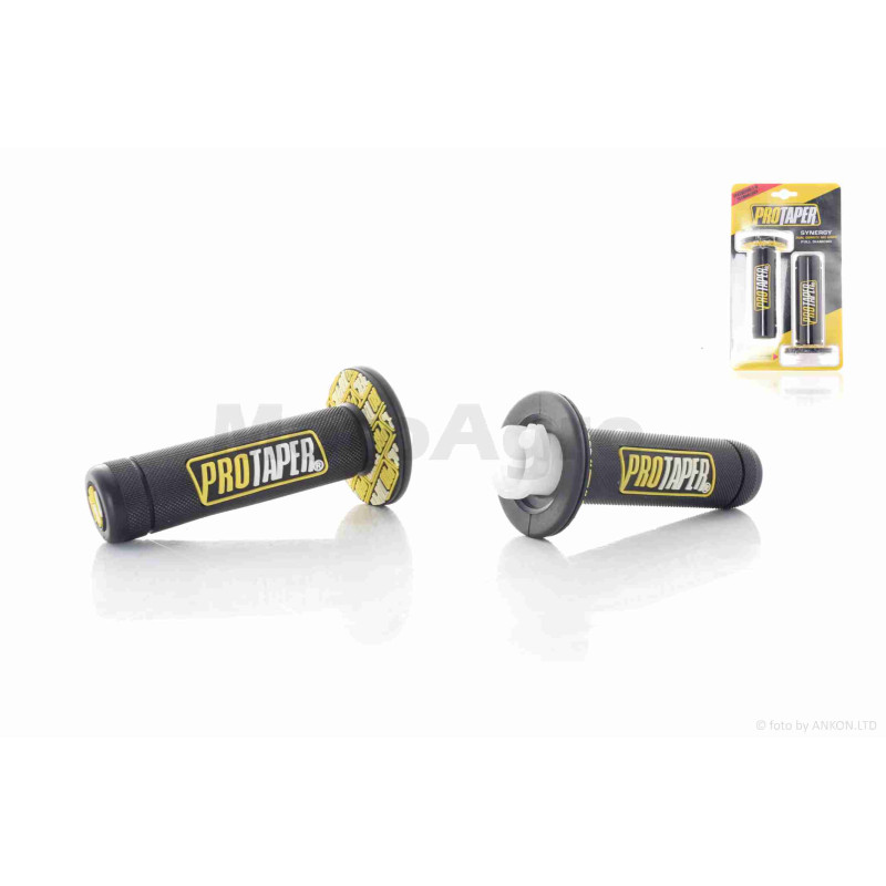 Грипси (ручки керма)  універсальні  #1  "PRO TAPER"  (чорно-жовті)