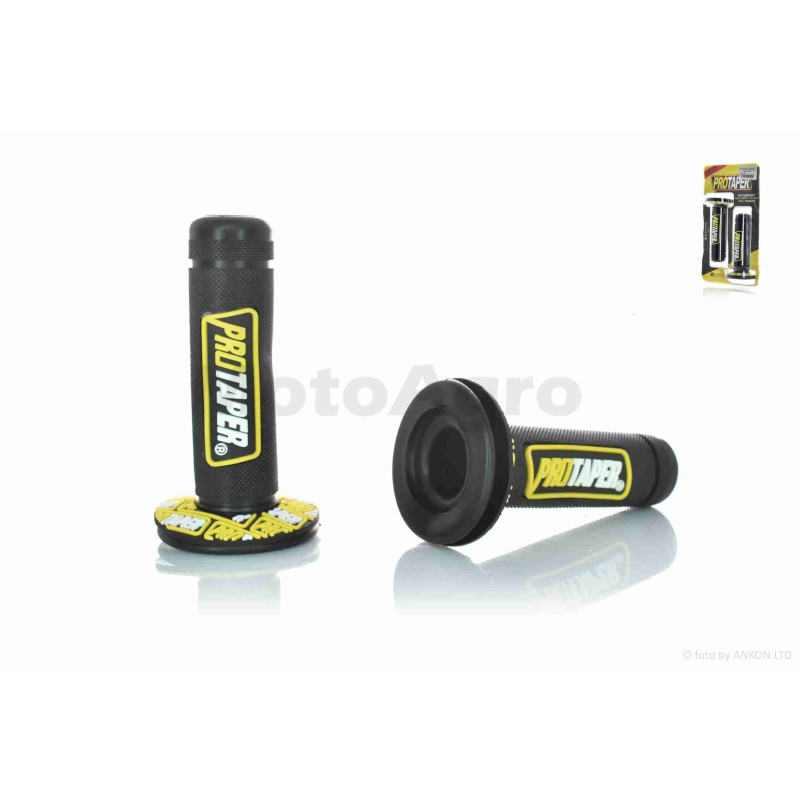 Грипси (ручки керма)  універсальні  #1  "PRO TAPER"  (чорно-жовті)