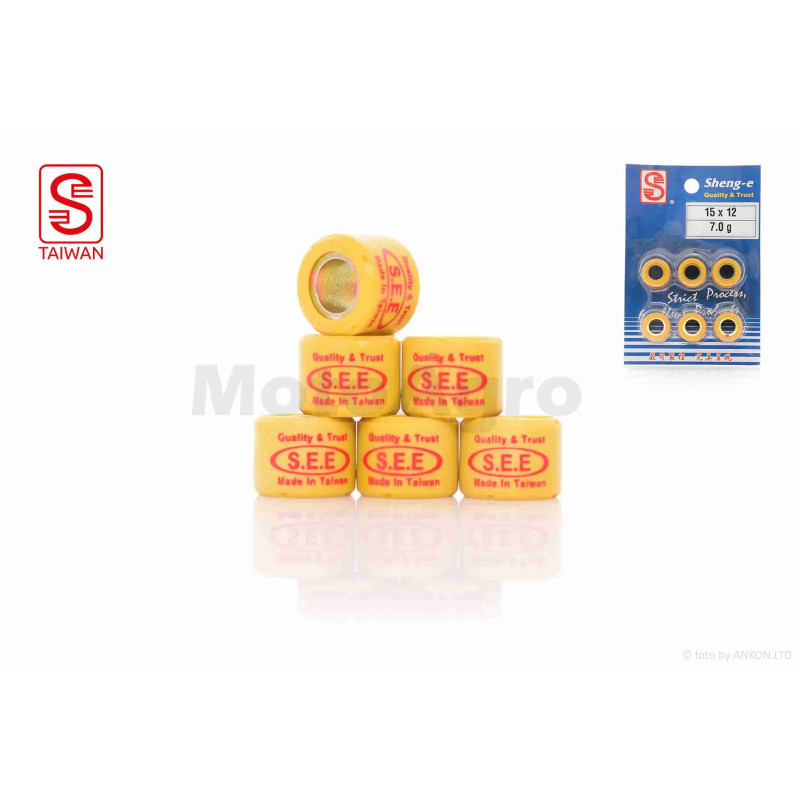 Ролики варіатора  Yamaha  15-12  7.0g  "SEE"  (Sheng-E)  ТАЙВАНЬ