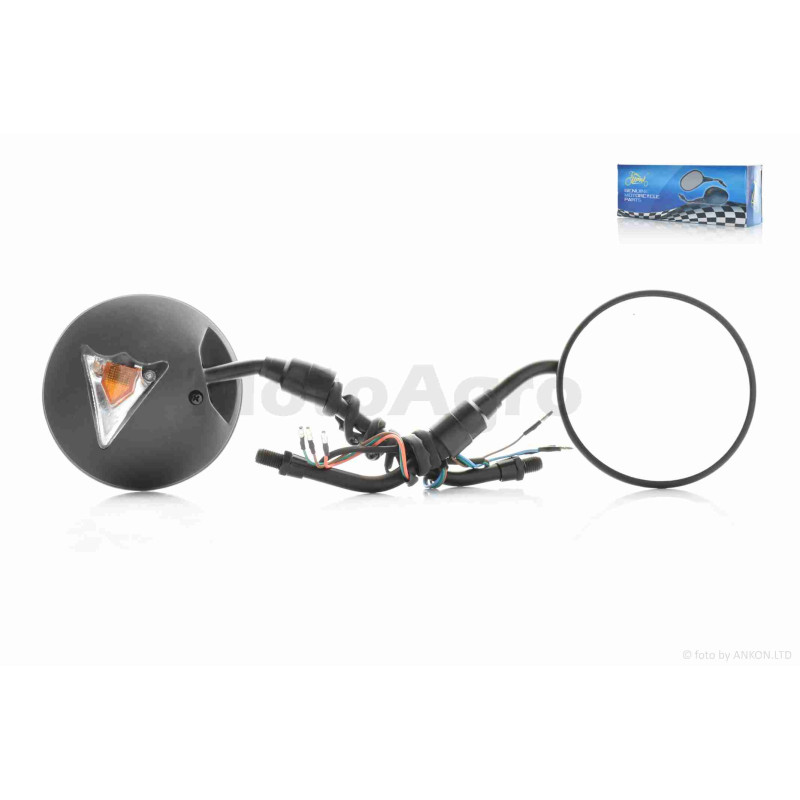 Дзеркала  Delta  M8/10  R+R  круглі, чорні, з поворотами  "LIPAI"