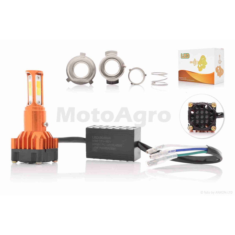Лампа діодна фари універсальна 3 кристали, 3 перехідники, мама #3