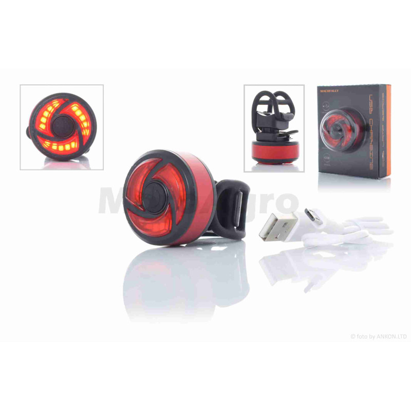 Габарит задній вело  15 діодів  3 режими USB  #DEN-073  "MACHFALLY"