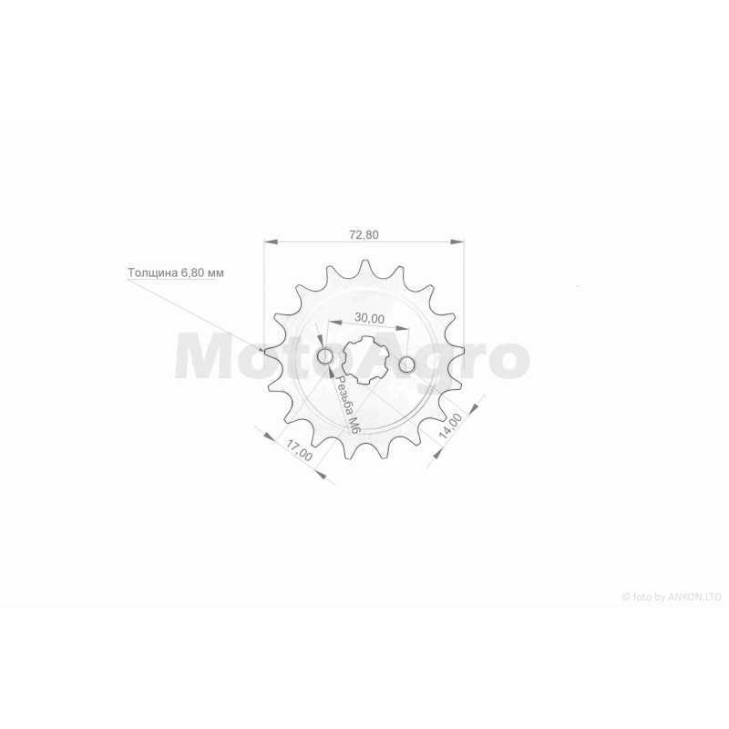 Зірка трансмісії передня  Delta  428-17  "SDTW"  (white)