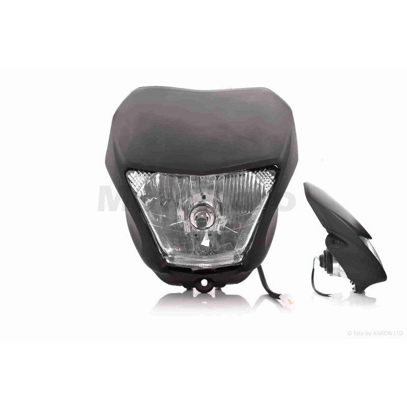 Обтічник з фарою універсальний  35/35W  чорний мат