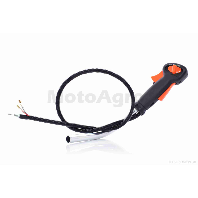 Ручка керма коси  права (газу)  +кермо  (прогумована ручка)  #26