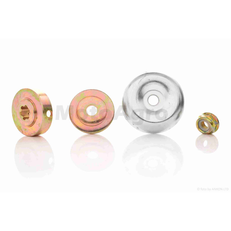 Шайби нижнього редуктора коси  +гайка, притискний фланець для ножа