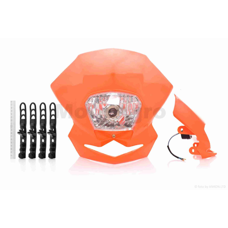 Обтічник з фарою  універсальний  35/35W  +кріплення  помаранчевий