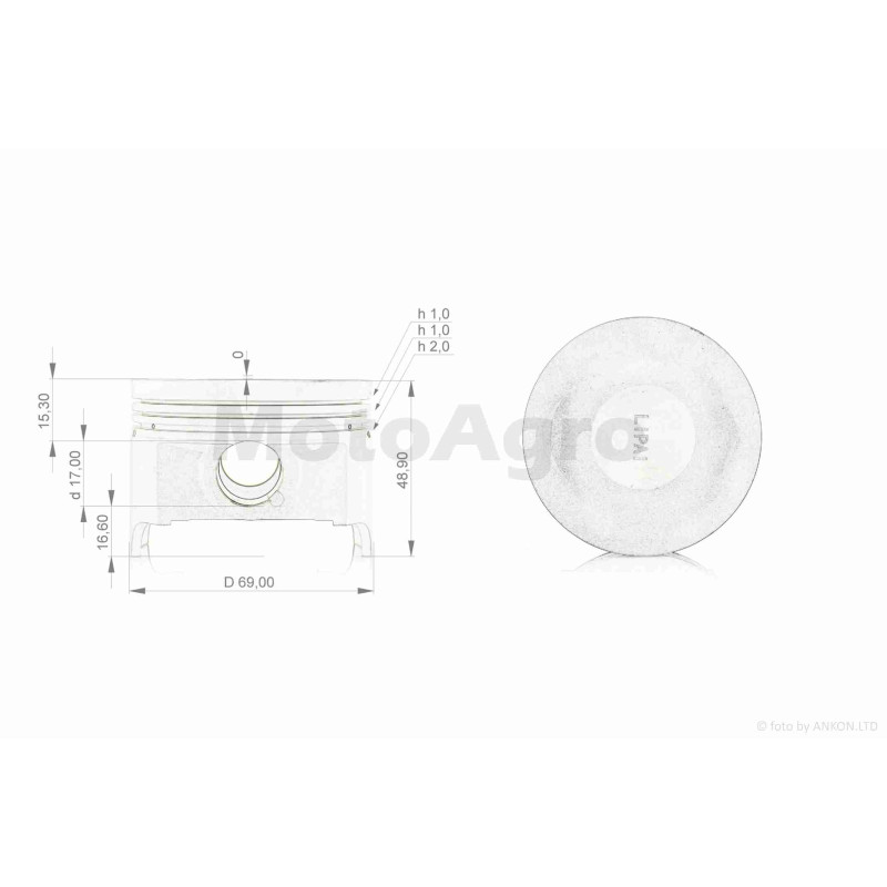 Поршень к-кт  CB250  STD  69.00, p-17  "LIPAI"