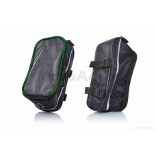 Сумка на велосипед на раму світловідбиваючий кант зелена