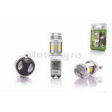 Лампа фары диодная H6 (BA20D) 9-85V 3 кристалла линза "RTD"