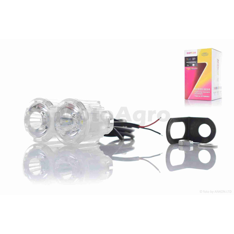 Фара додаткова  діодна, міні, 57-30mm, 2 діоди, білий корпус