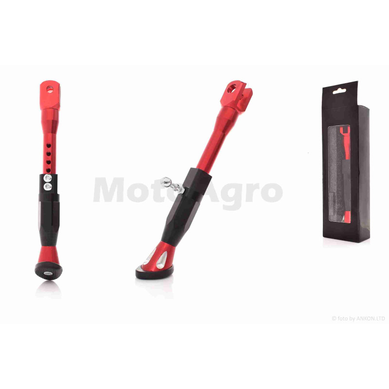 Підніжка стоянкова бічна універсальна, стайлінгова, алюміній, червона