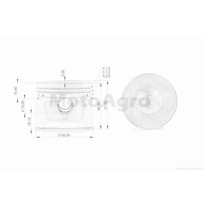 Поршень к-кт  CG150  STD  62.00, p-15  "LIPAI"