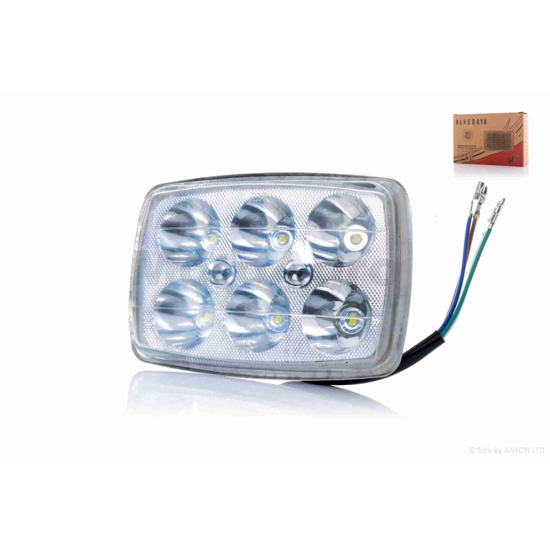 Модуль светодиодный в фару  Delta  прямоугольная, 6 диодов, со стеклом  L150/H100