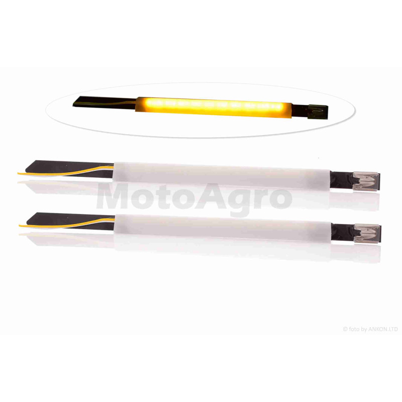 Стрічка світлодіодна для амортизаторів силікон, металева стрічка, жовта [2шт]