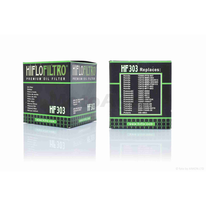 Фільтр масляний мото  HF303  D65/H73  чорний  "HIFLO"  ТАЙЛАНД