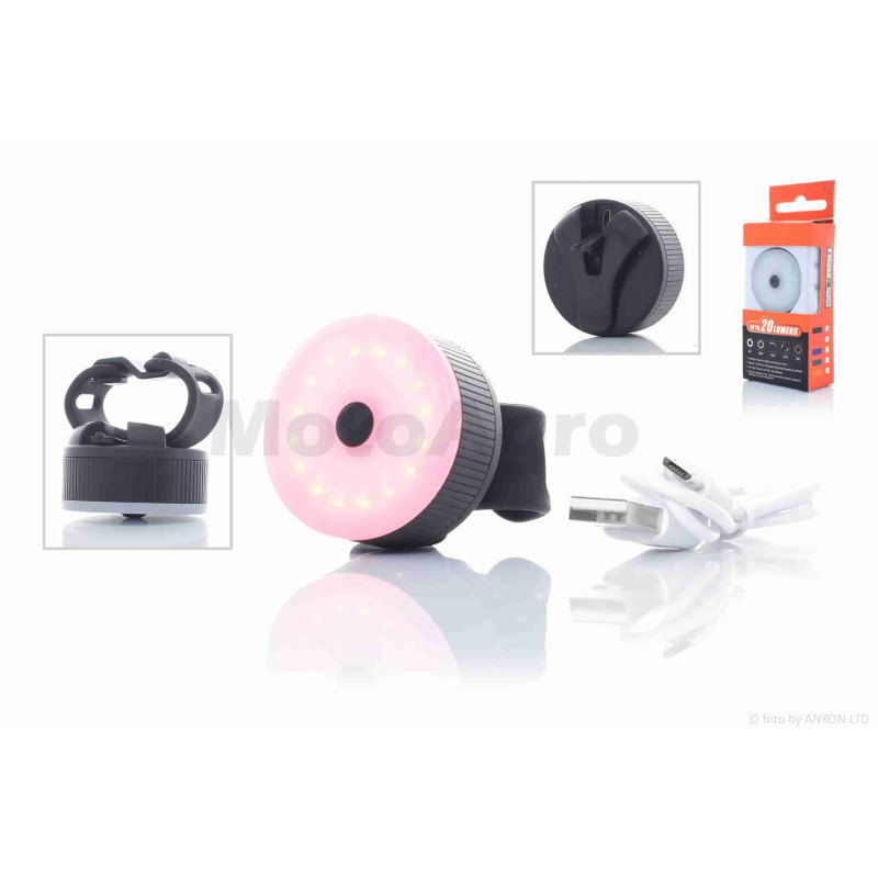 Габарит задній вело  15 діодів   5 режимів  USB  220mAh  IPX5  20lm  #DEN-040