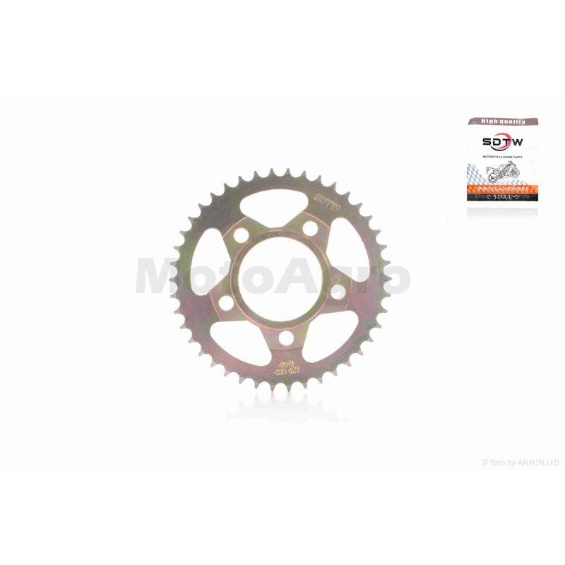 Зірка трансмісії задня  5-90/57, d64, D175  428-42T  V200/250-F2  "SDTW"  (gold)