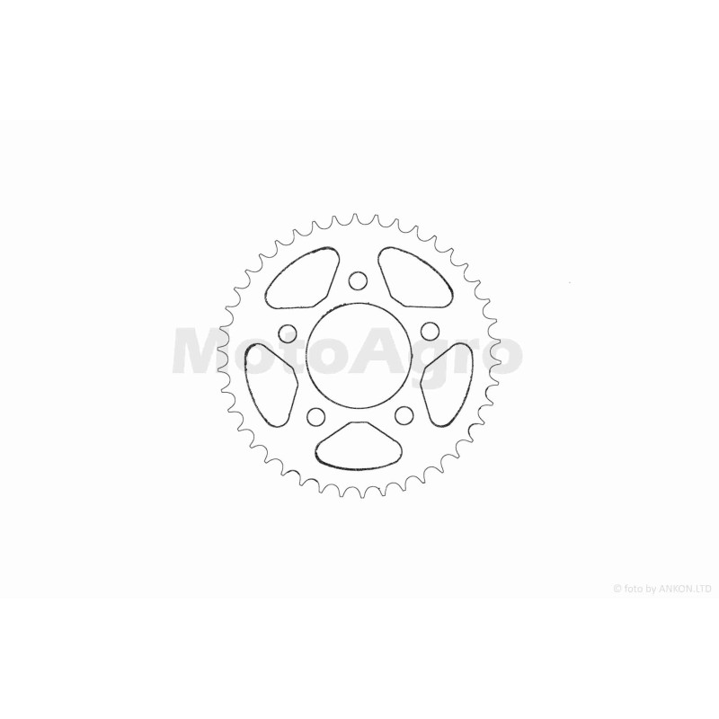 Зірка трансмісії задня  5-90/57, d64, D175  428-42T  V200/250-F2  "SDTW"  (gold)