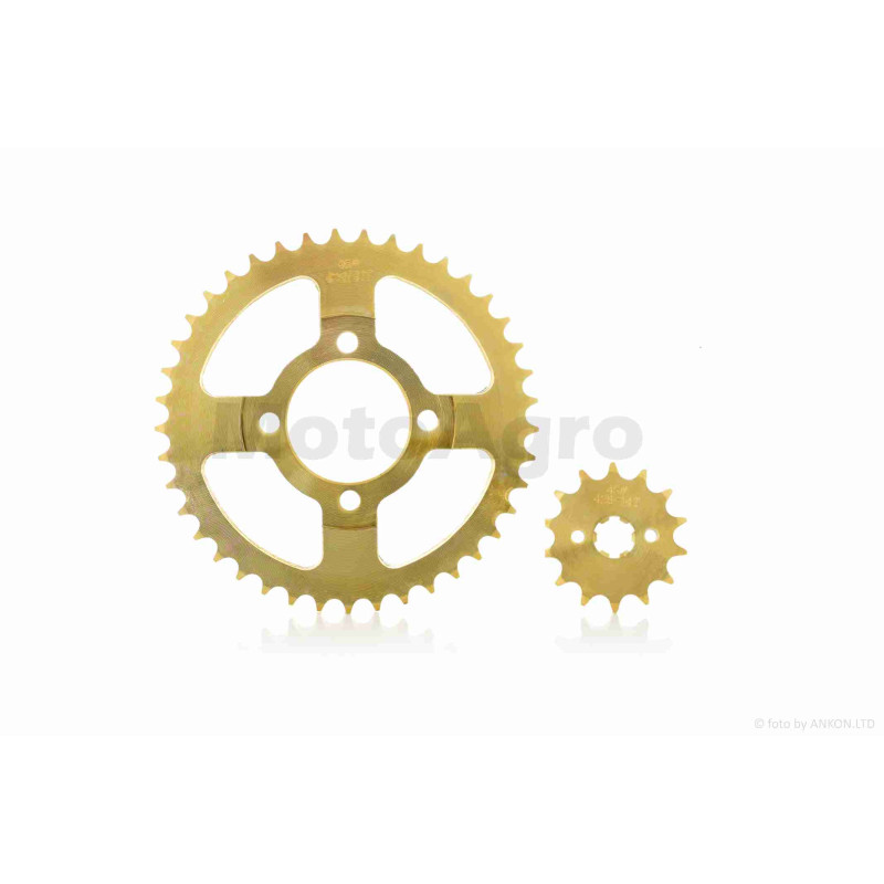 Зірки трансмісії пара  Delta  428-14/41  +ланцюг  98L  "LIPAI"  (GOLD)