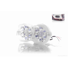 Фара додаткова діодна овальна з козирком 12 діодів габарит 2 кольори 4 режими