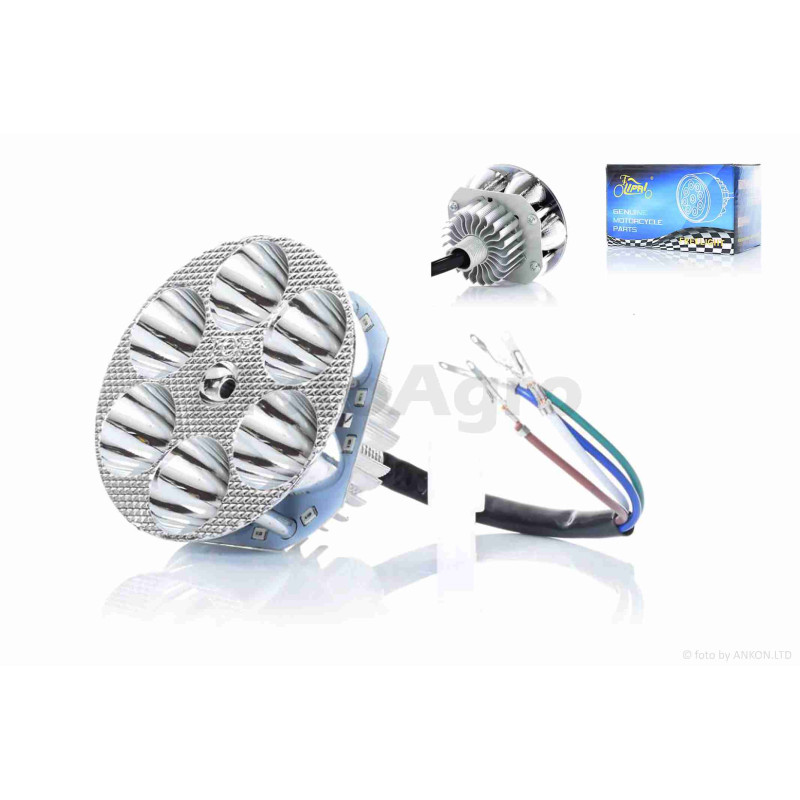 Модуль світлодіодний у фару (вставка)  круглий, 6 діодів без скла  D80  "LIPAI"