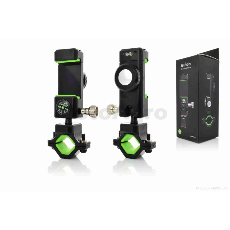 Тримач для телефону кріплення на кермо  +ліхтарик, компас  #Q-003  #SJJ-011