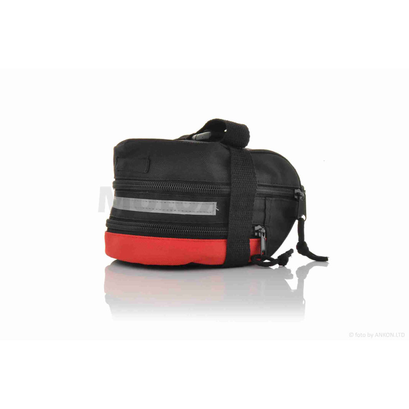 Сумка вело  (під сідло, червоно-чорна)