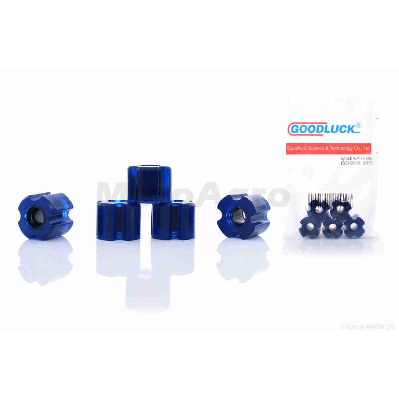 Втулки ковзання штанги коси к-кт  23.5-8mm  5шт  авіакомпозит  +силікон  сині