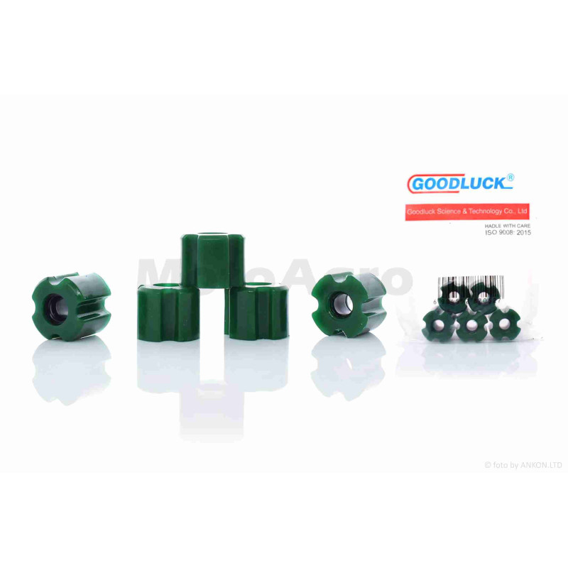Втулки ковзання штанги коси к-кт  23.5-8mm  5шт  авіакомпозит  +силікон зелені