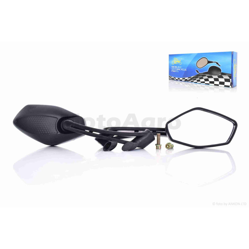 Дзеркала  M8/10  п'ятикутні, чорні, кріплення болти  #1  (MATRIX)  "LIPAI"