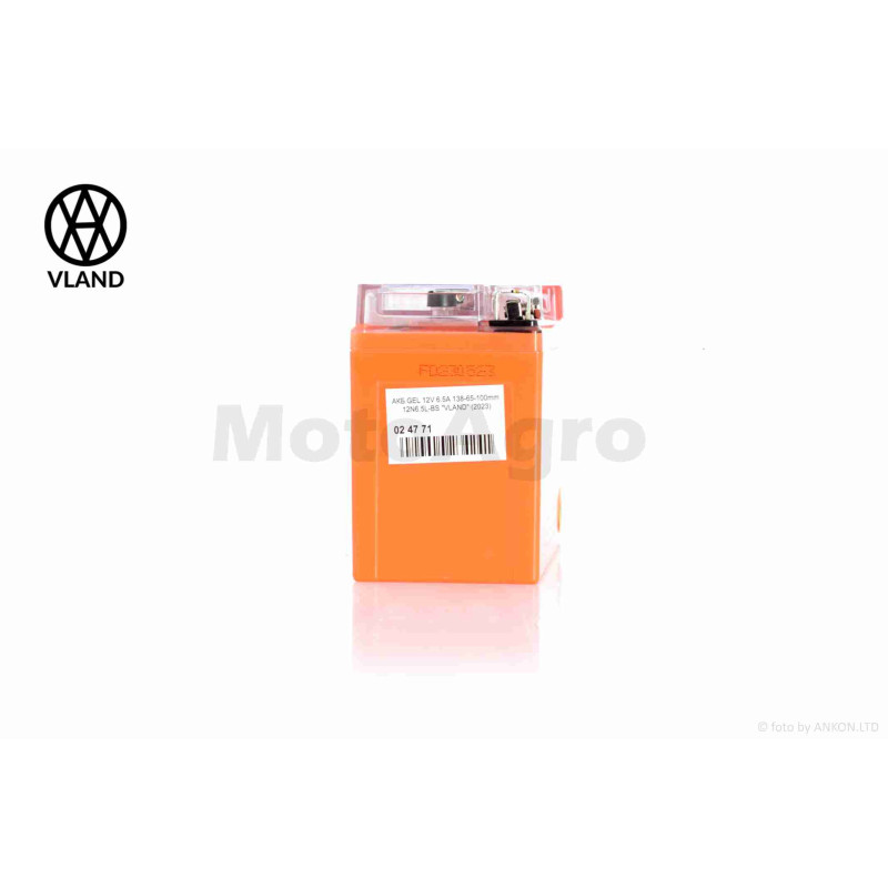 Акумулятор  GEL  12V 6.5A  138-65-100mm  12N6.5L-BS (YB6.5L-BS)  "VLAND"  (2024/12)